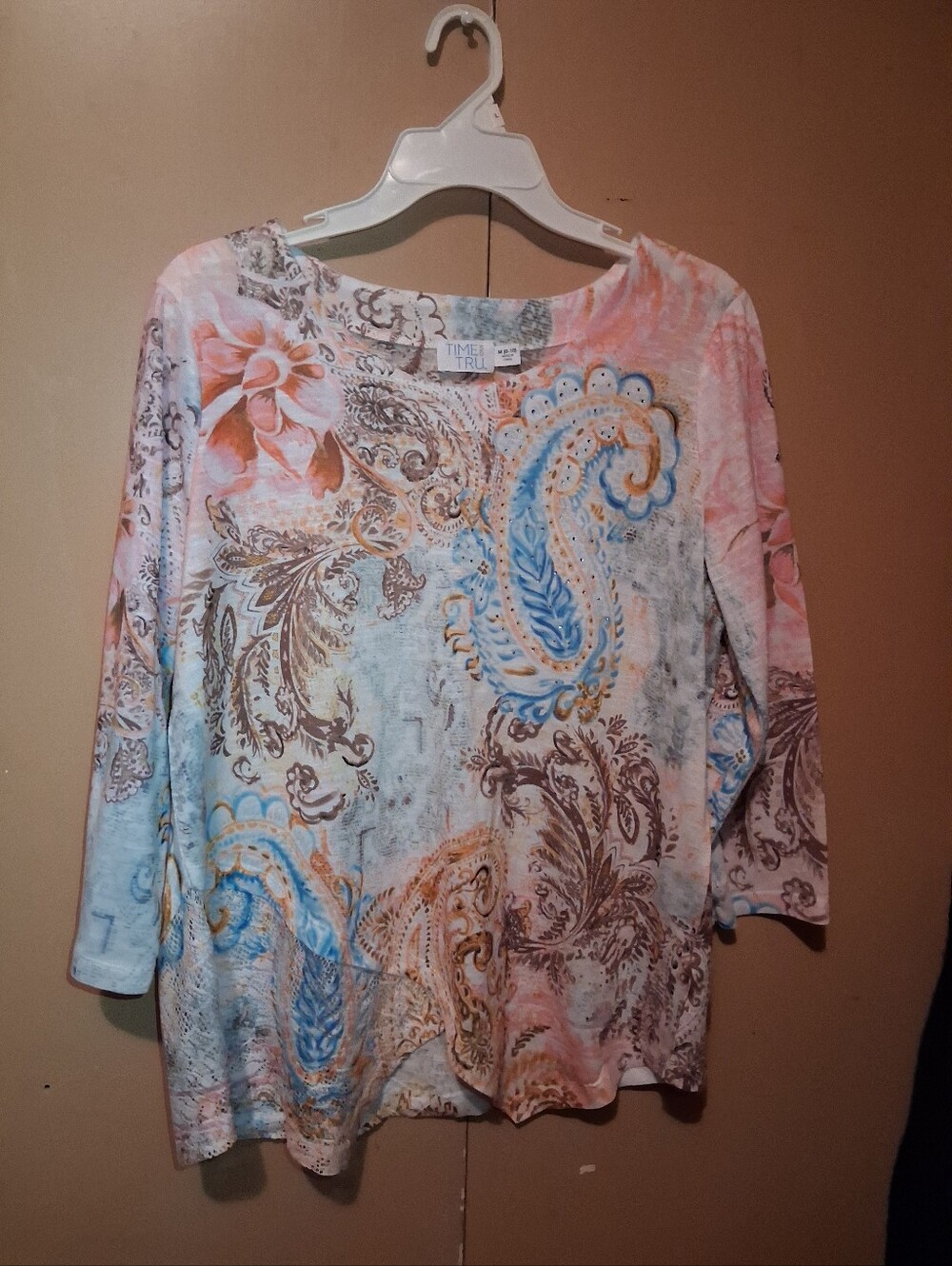 Time & Tru Paisley Floral Medium Shirt